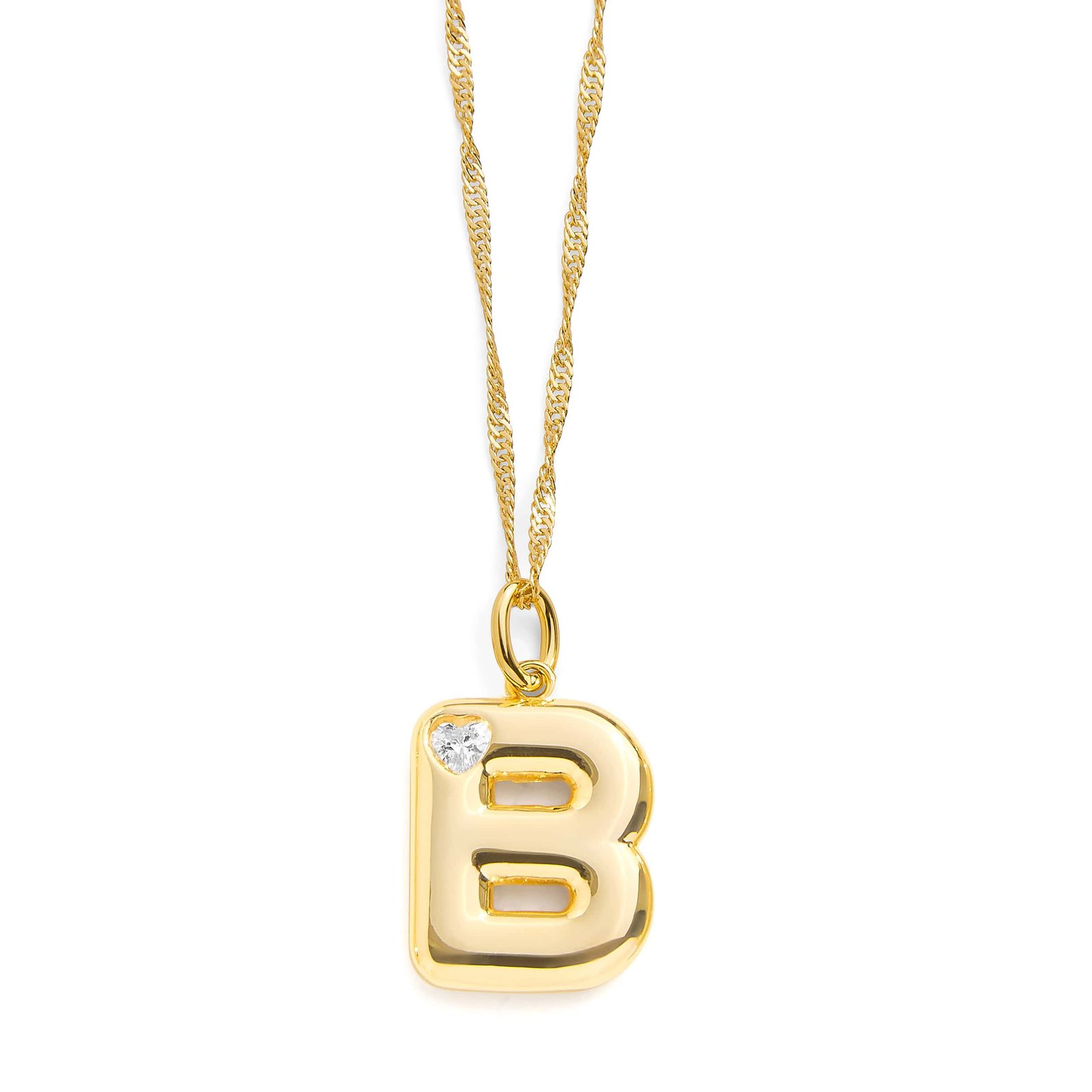 Bubble Letter Initial Necklace - Image 2