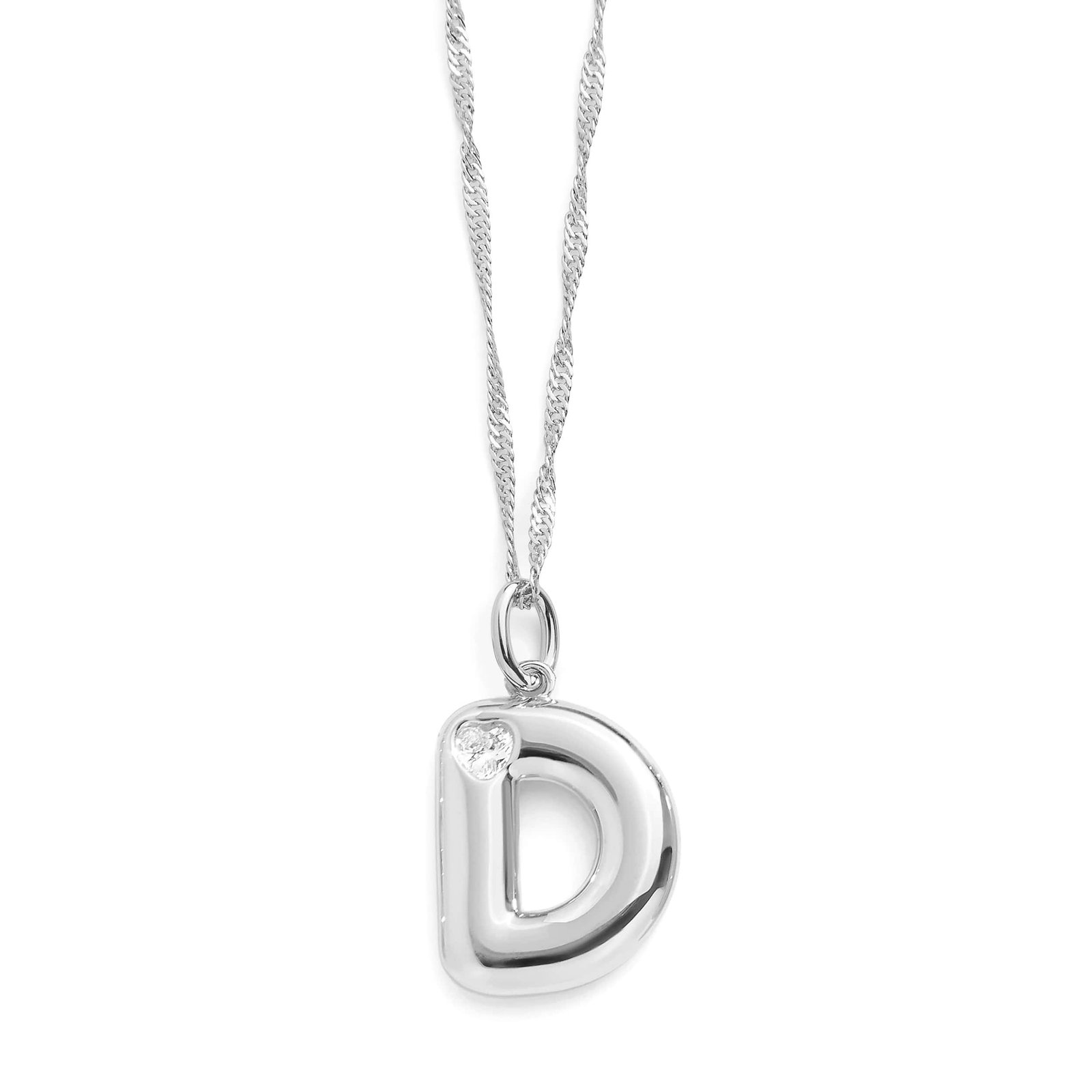 Bubble Letter Initial Necklace - Image 7