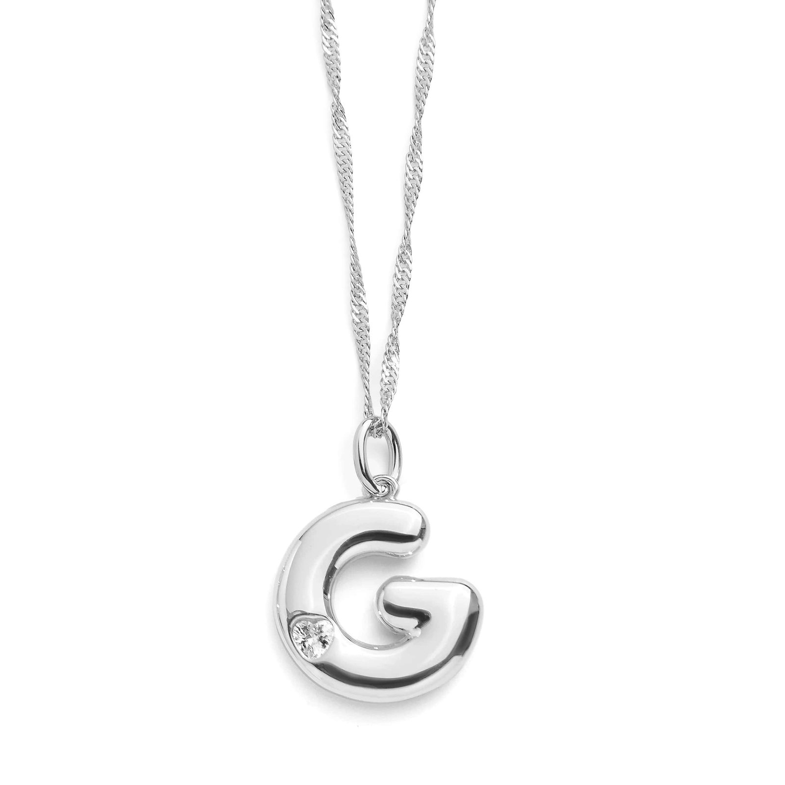 Bubble Letter Initial Necklace - Image 13