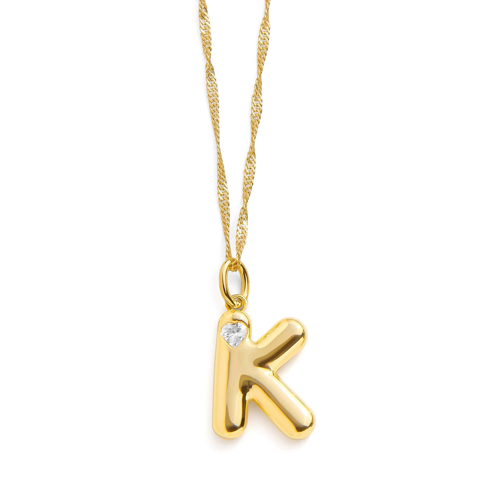 Bubble Letter Initial Necklace - Image 20