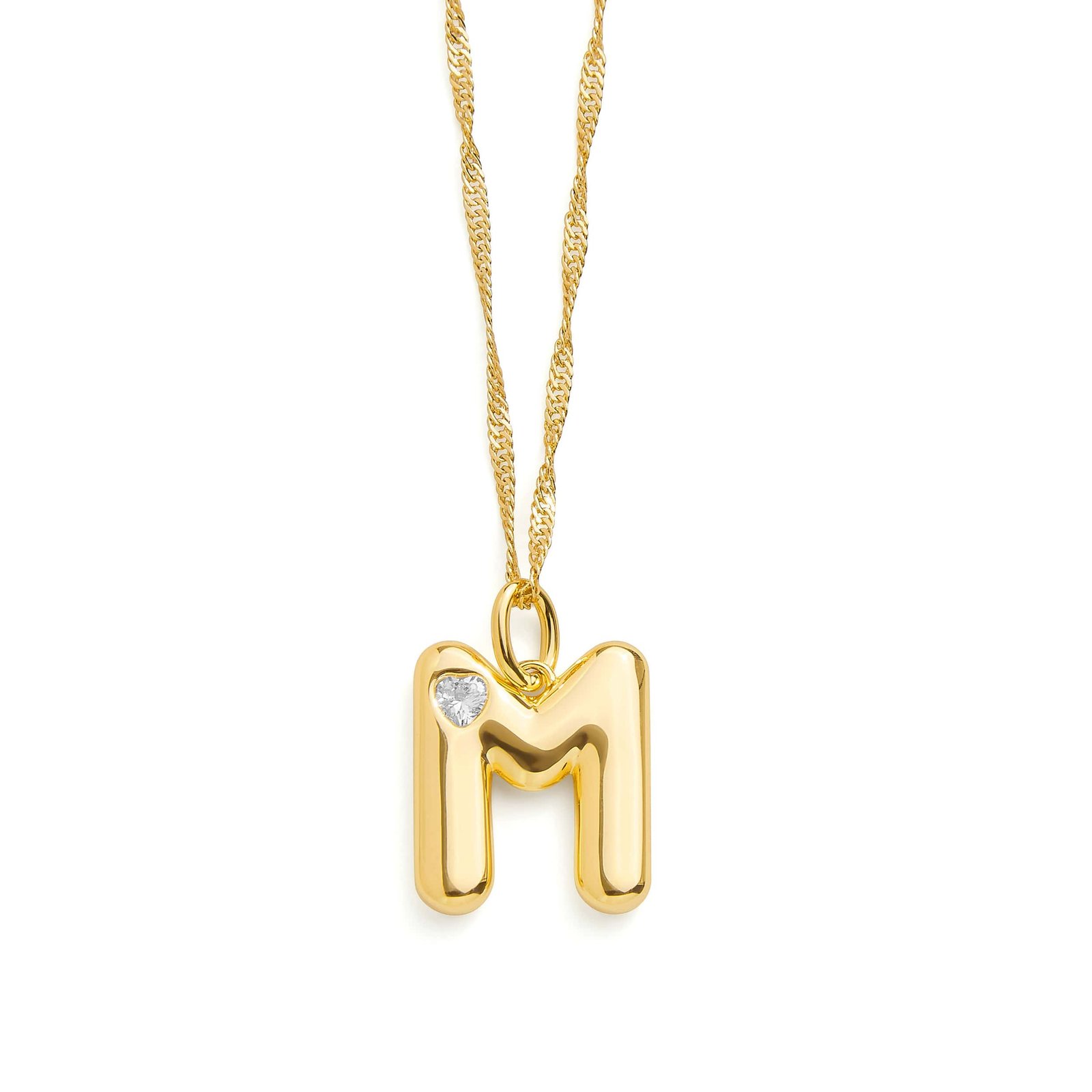 Bubble Letter Initial Necklace - Image 24