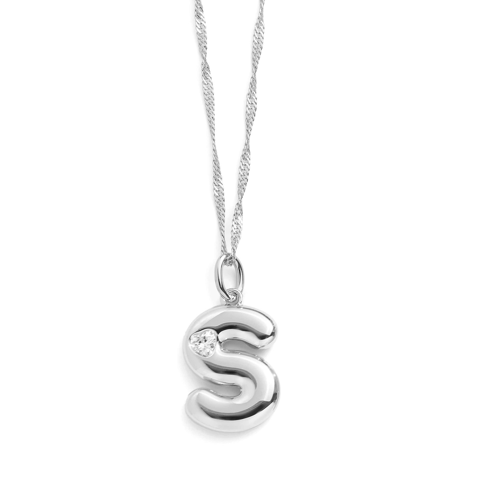 Bubble Letter Initial Necklace - Image 37