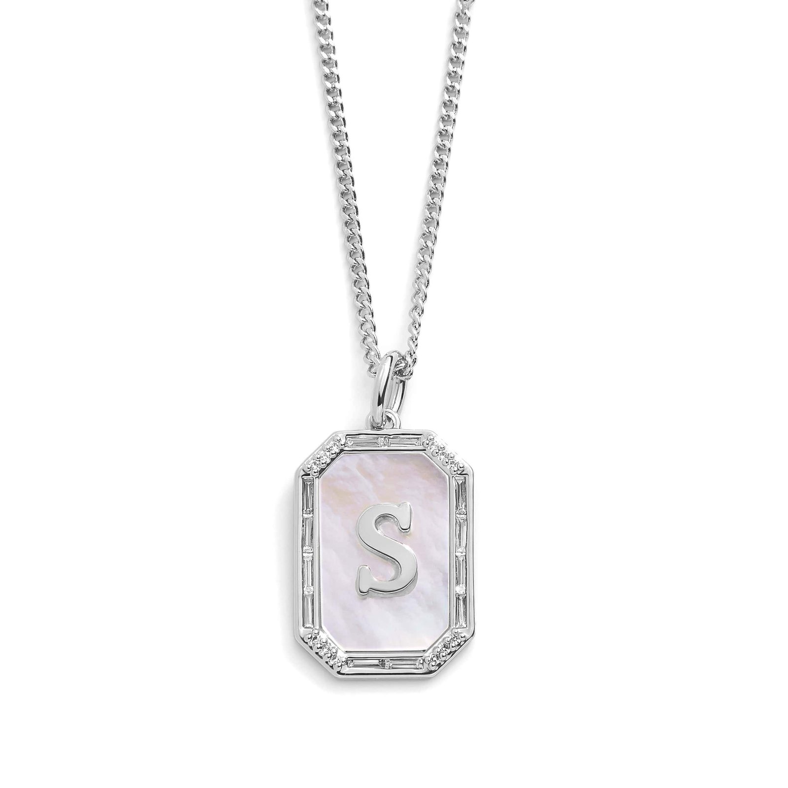 Mother Of Pearl Initial Necklace - Image 38