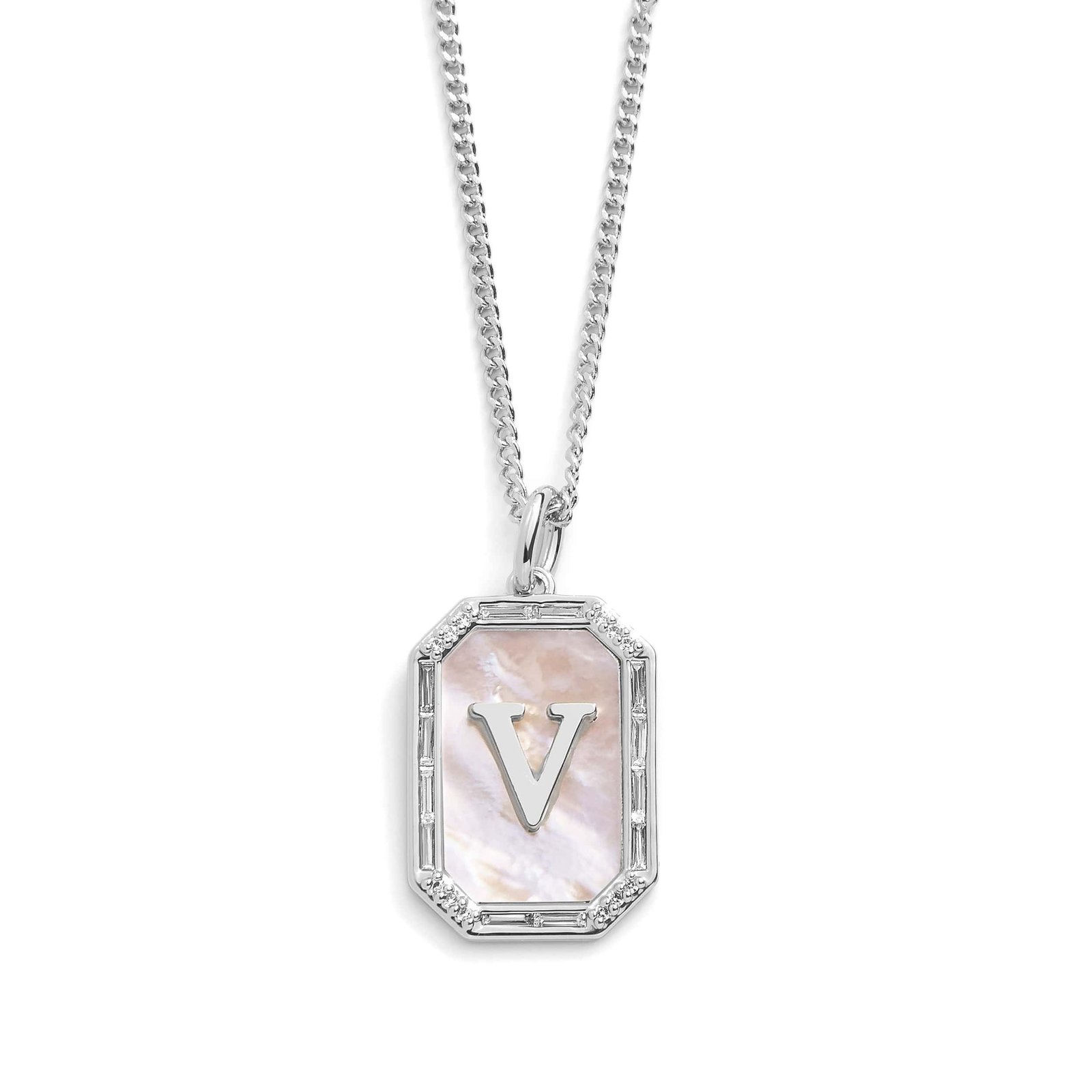 Mother Of Pearl Initial Necklace - Image 44