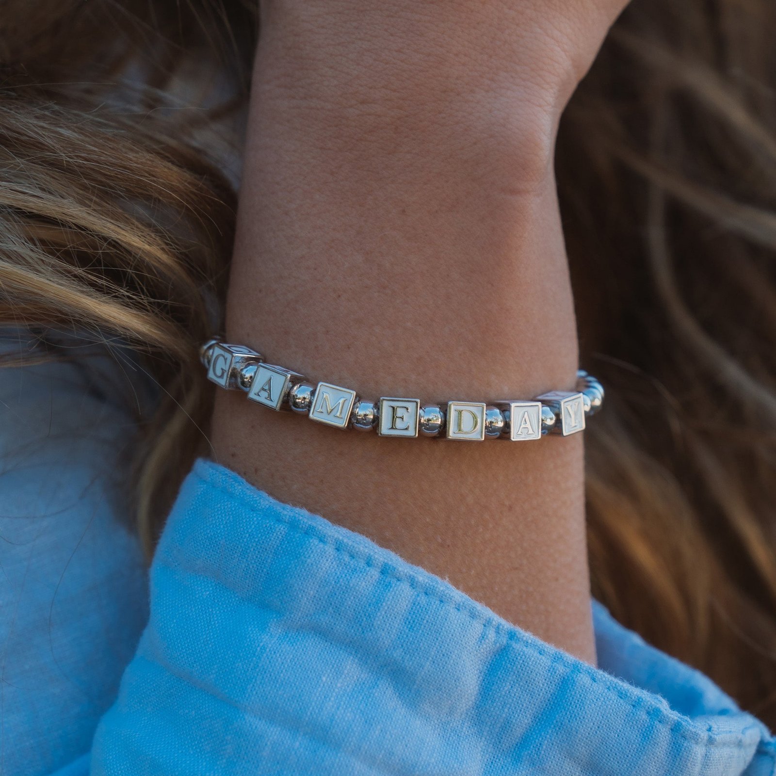 Game Day Beaded Stretch Bracelet - Image 2