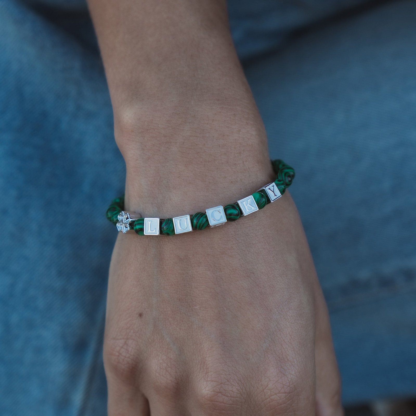 LUCKY Malachite Stretch Bracelet - Image 2