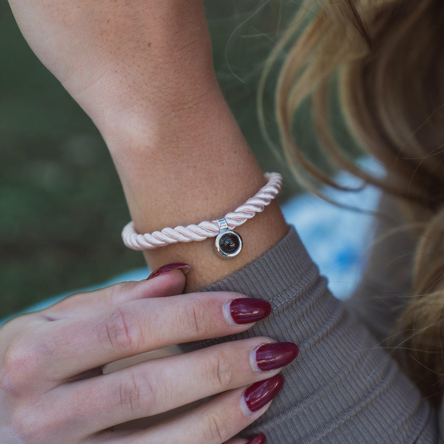 Personalized Rope Circle Photo Bracelet - Image 5