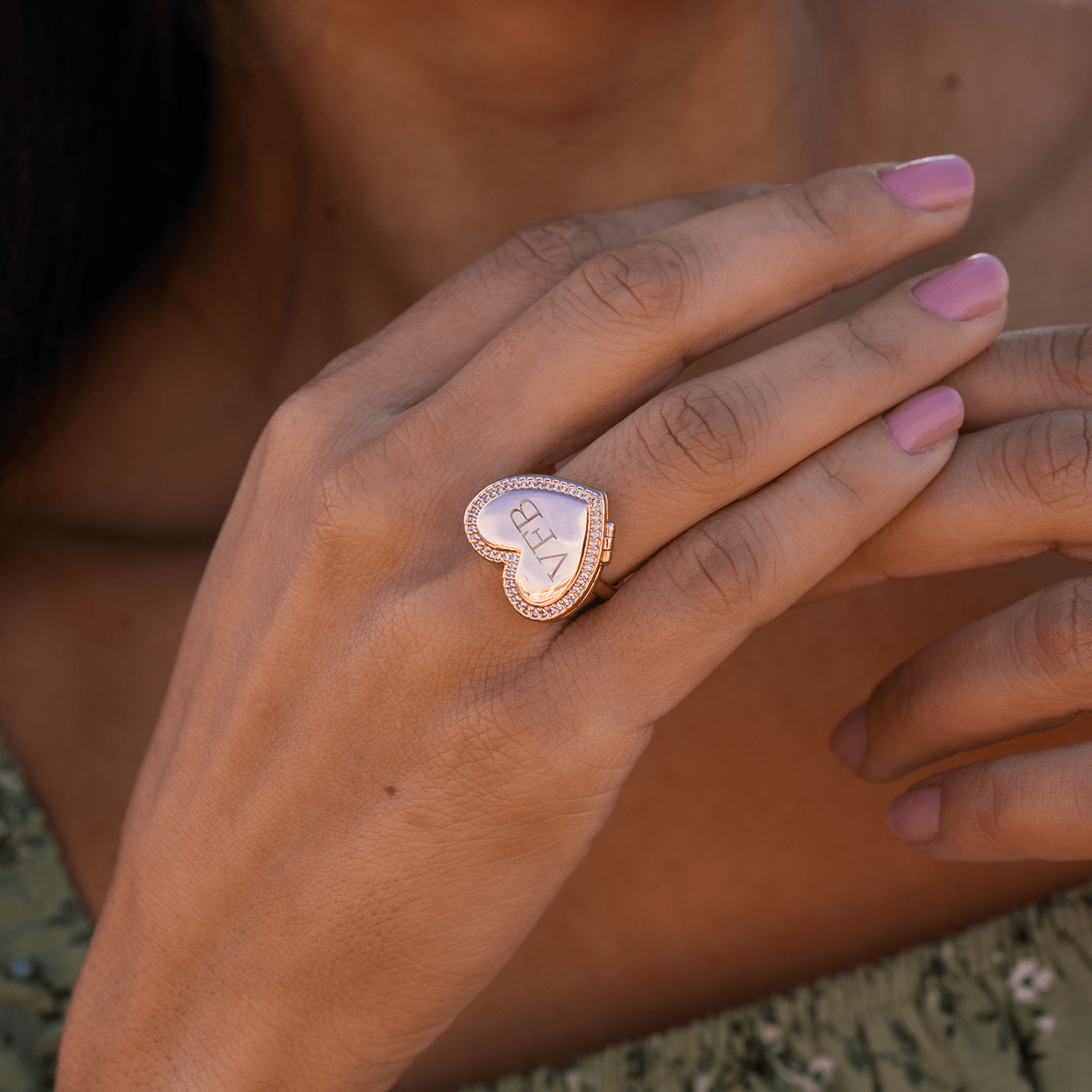 Personalized Heart Locket Ring - Image 5