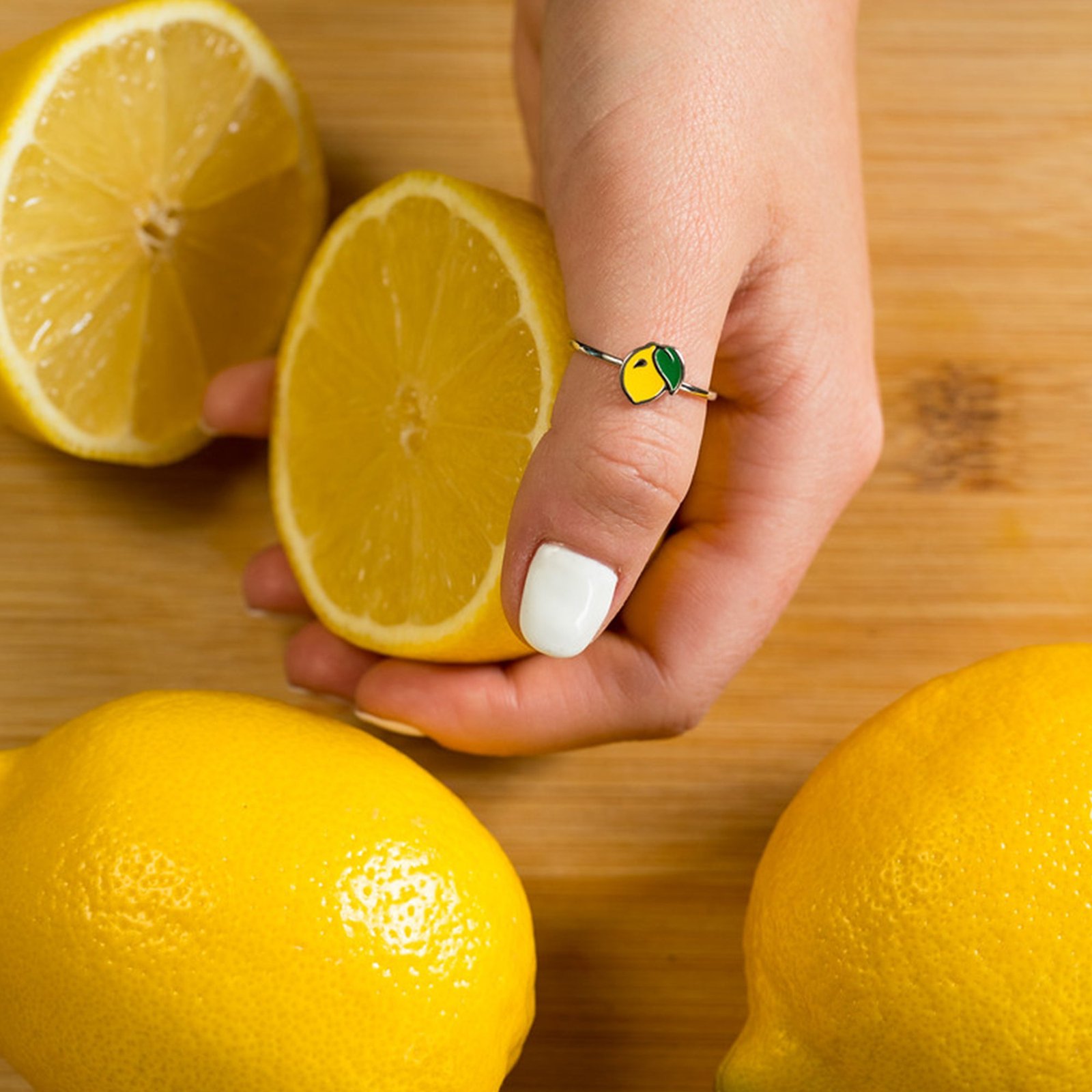 Enamel Lemon Ring - Image 4