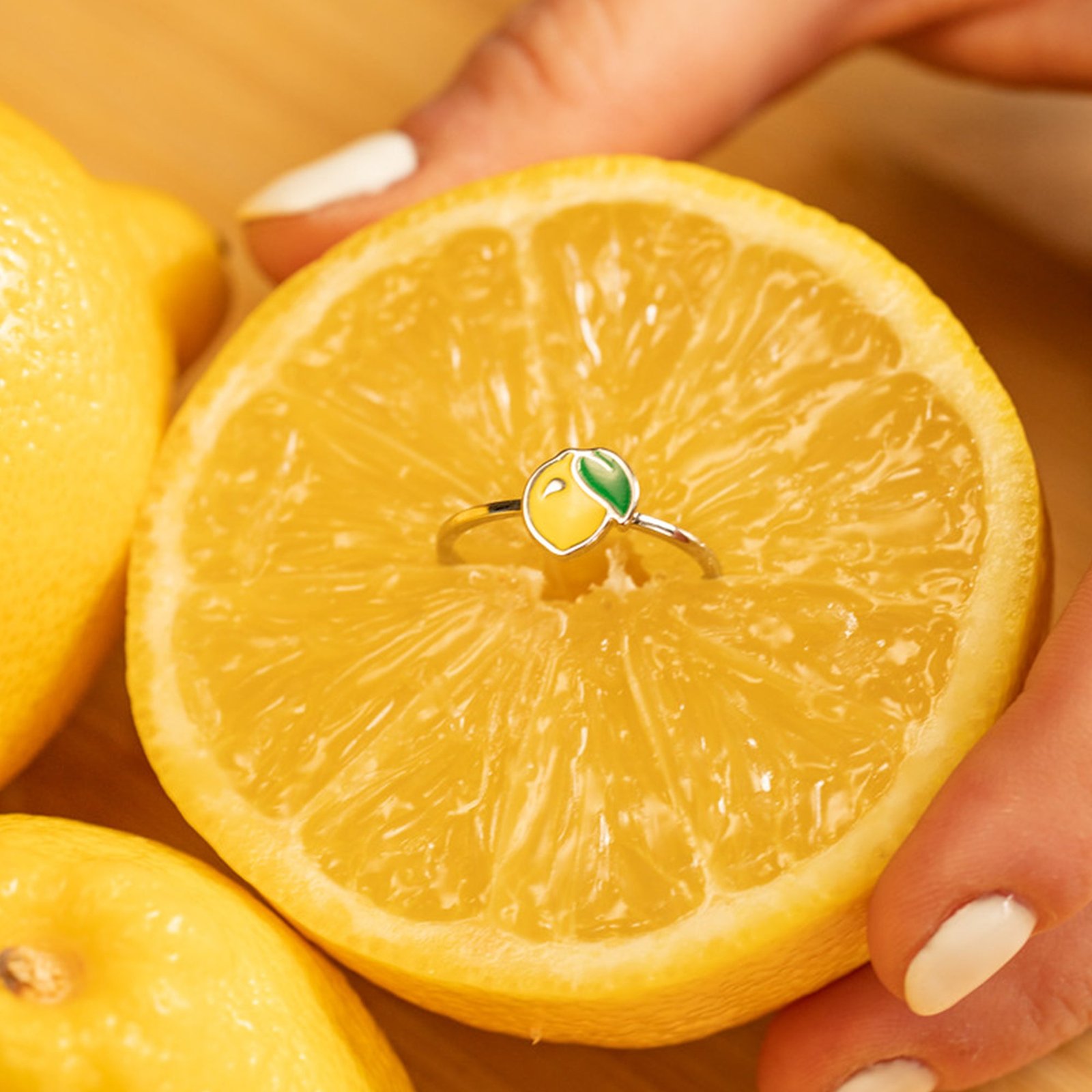 Enamel Lemon Ring - Image 3
