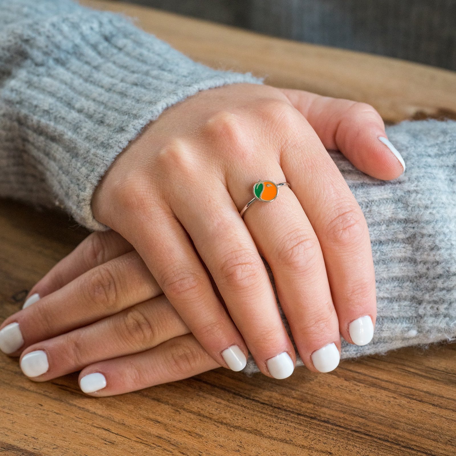 Enamel Orange Ring - Image 2