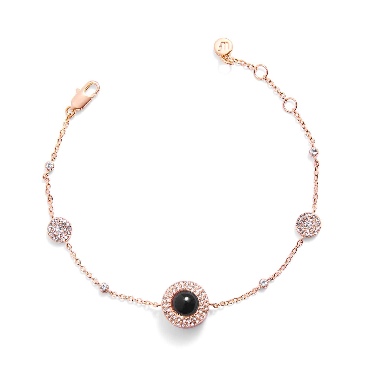 Personalized Pavé Circle Photo Station Bracelet - Image 3