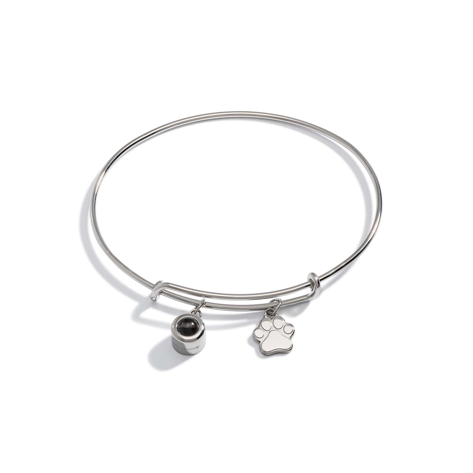 Personalized Photo Bangle With Paw Charm - Image 2