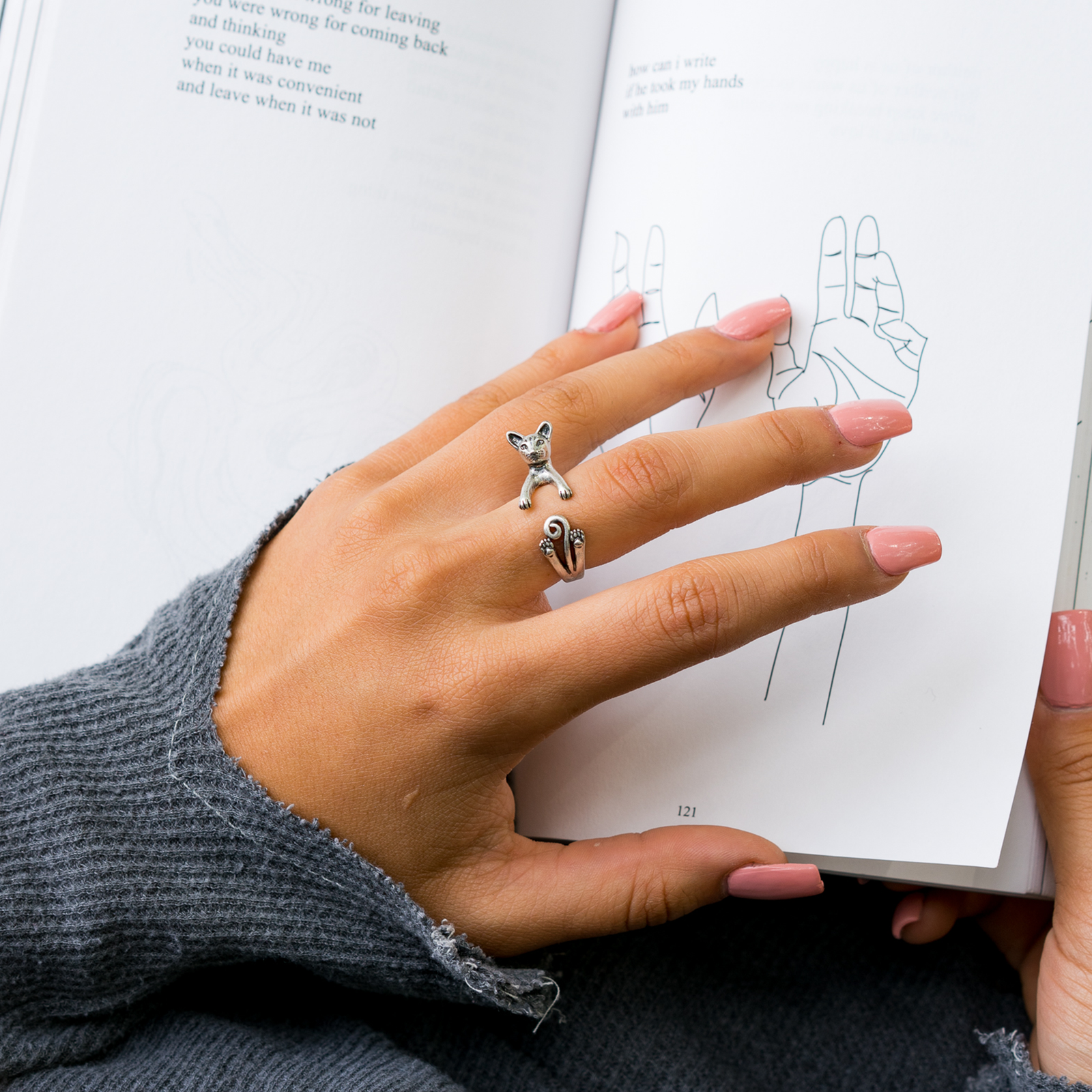 Siamese Cat Wrap Ring - Image 3