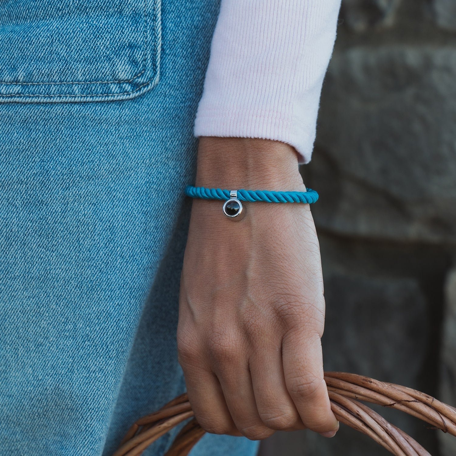 Personalized Rope Circle Photo Bracelet - Image 6